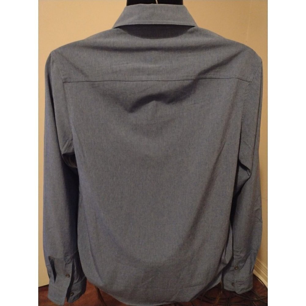 NEW NWT ZEROXPOSUR Travel Series Mens Medium M Button Shirt Blue Long Sleeve - Picture 5 of 13